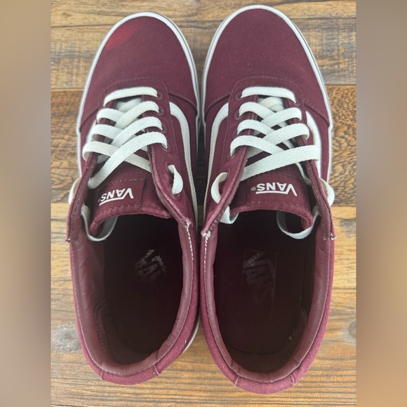 Vans Off The Wall Women’s Low Top Canvas Sneakers, US Size 9.5, Maroon and White - Picture 7 of 12